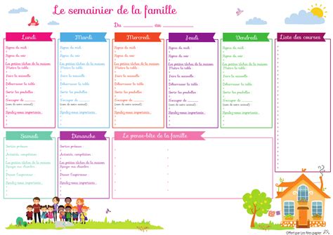 planning tache menagere famille nombreuse a imprimer|Organisation : La to do list familiale à imprimer